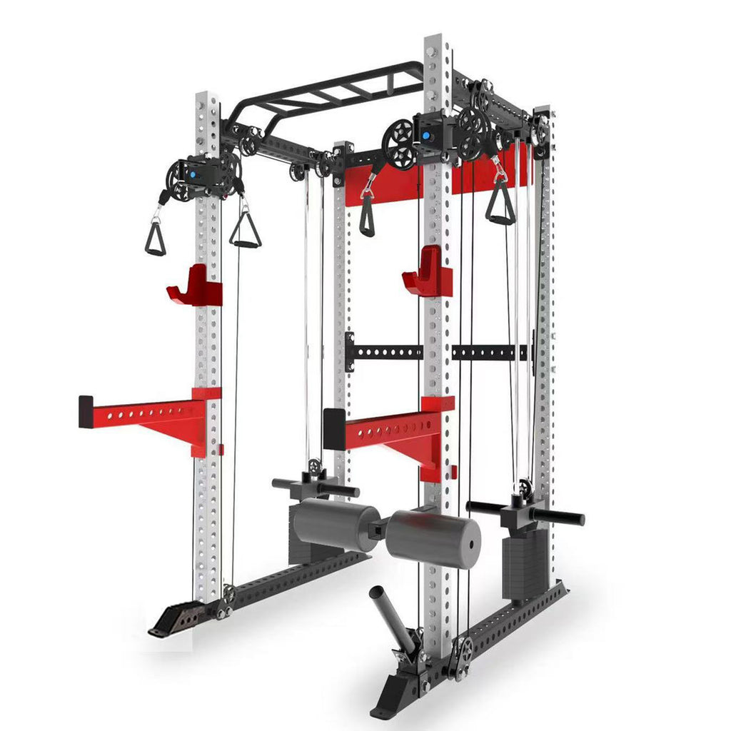 QM1102 Functional Squat Rack with Dual Pulley | 3”x3” 9-Gauge Steel | All-in-One Trainer