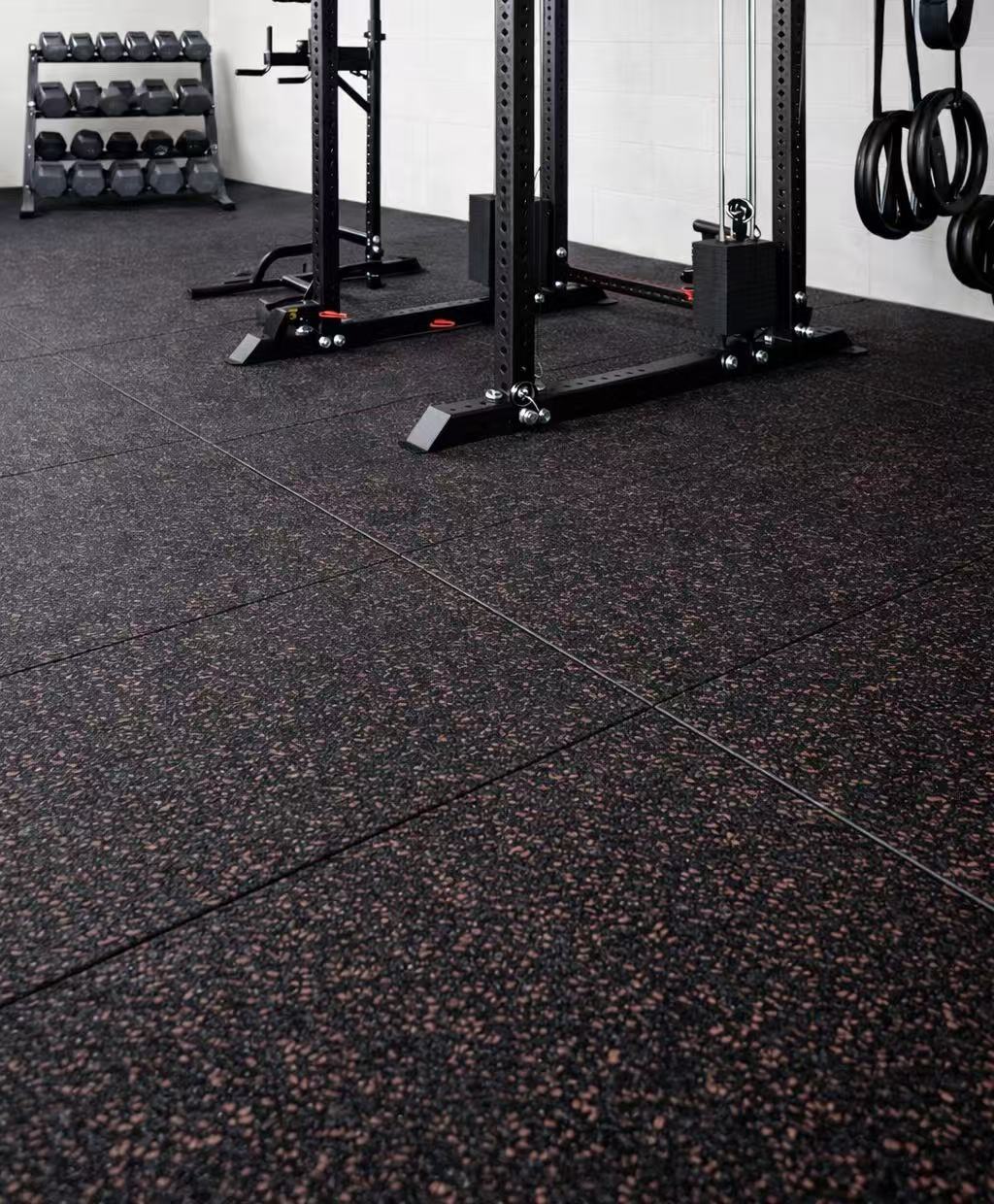 Commercial Strength Training Rubber Flooring 15mm – 1m x 1m Tile for Squat & Deadlift Zones