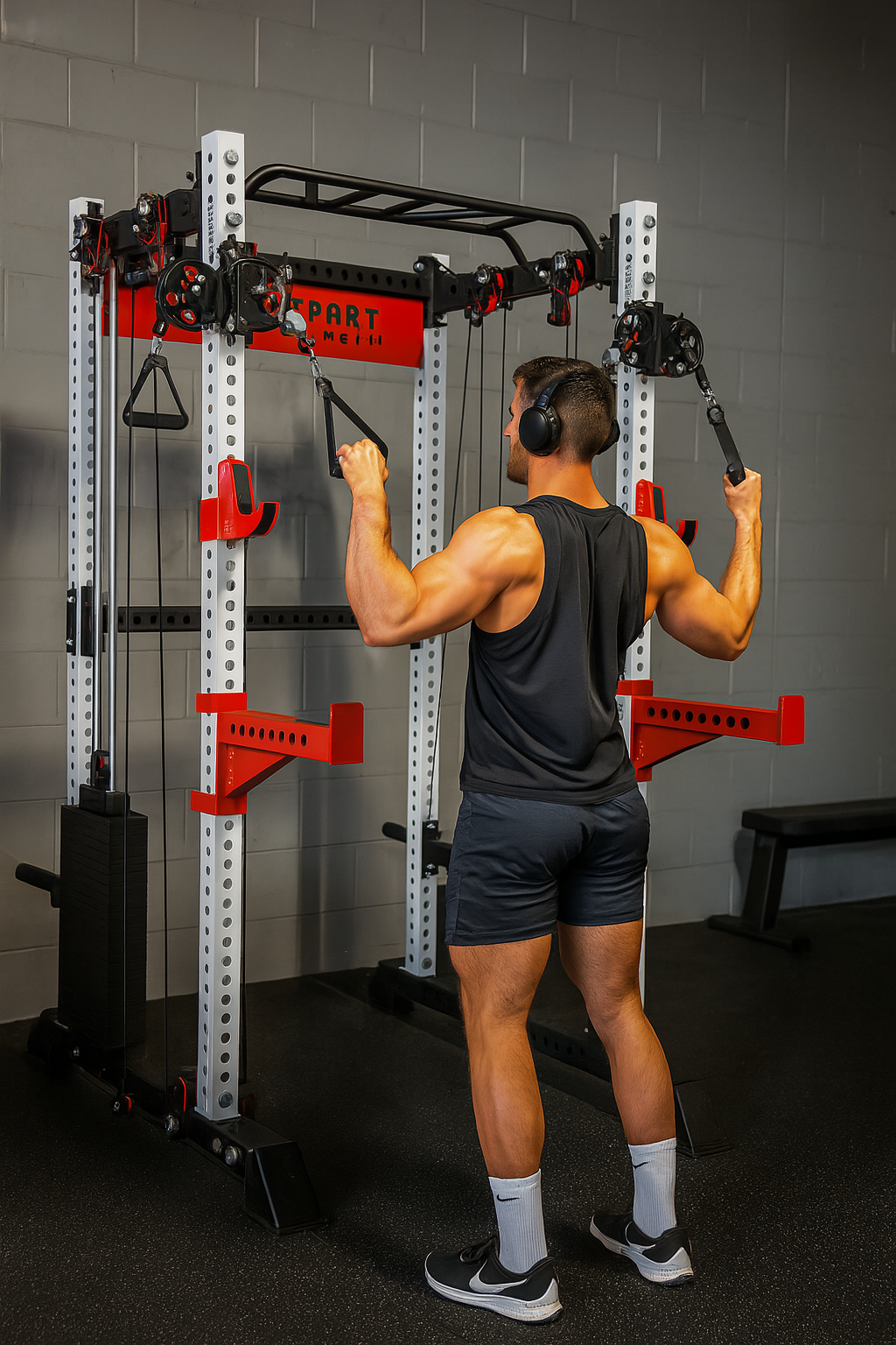 KB2402 Functional Squat Rack with Dual Pulley | 3”x3” 9-Gauge Steel | All-in-One Trainer