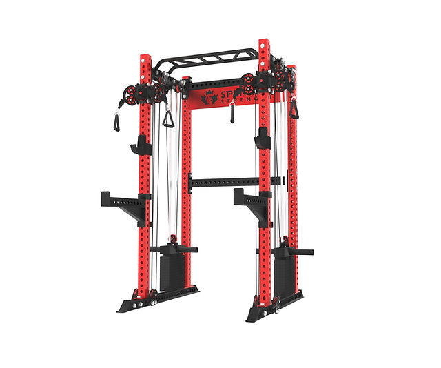 KB2402 Functional Squat Rack with Dual Pulley | 3”x3” 9-Gauge Steel | All-in-One Trainer