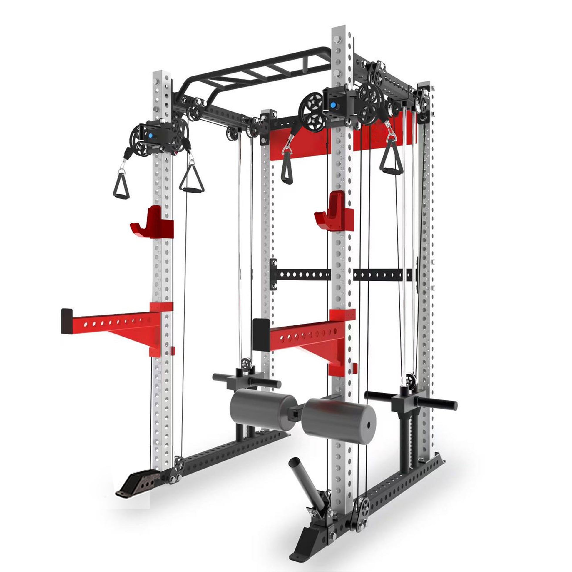 QM1102 Functional Squat Rack with Dual Pulley | 3”x3” 9-Gauge Steel | All-in-One Trainer