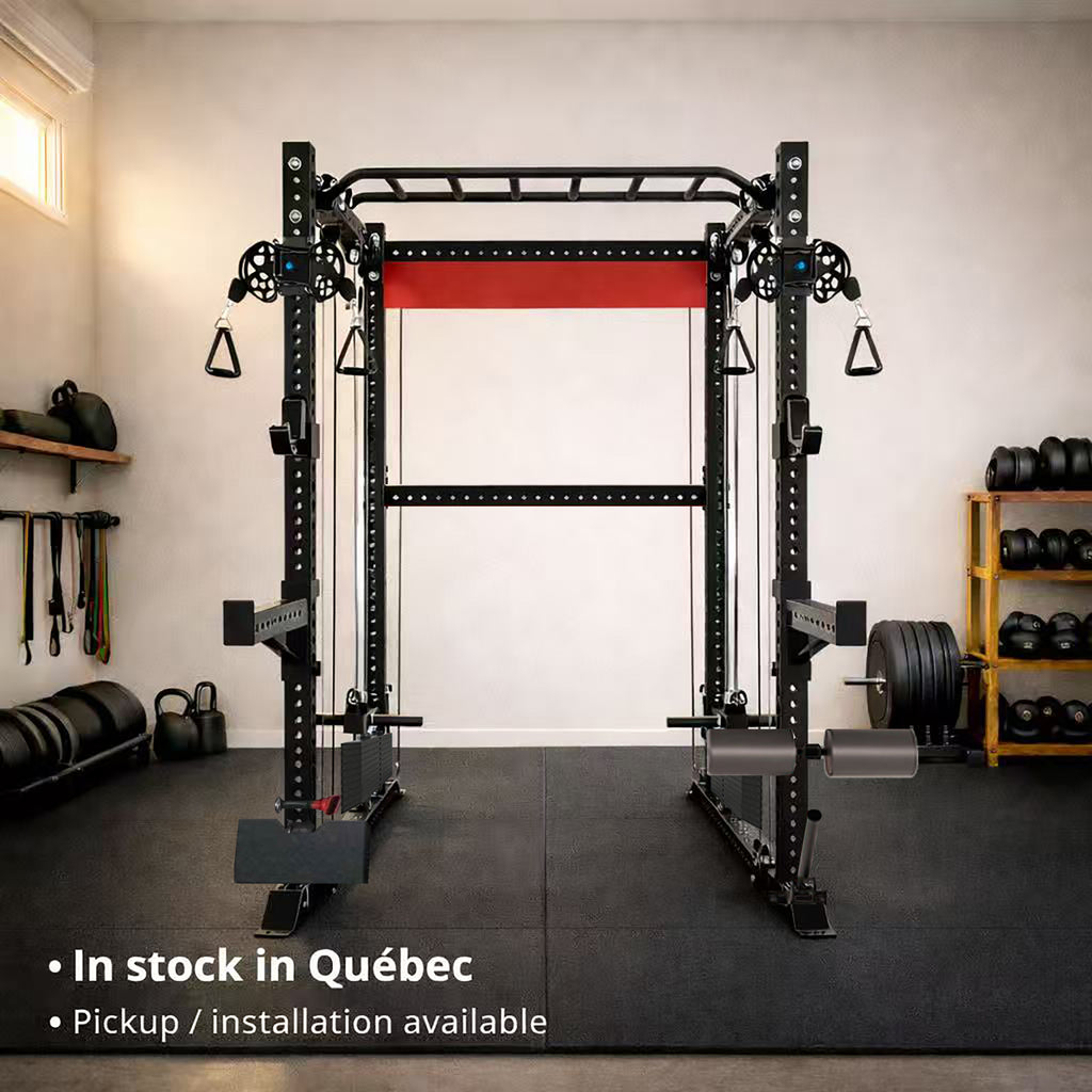 QM1102 Functional Squat Rack with Dual Pulley | 3”x3” 9-Gauge Steel | All-in-One Trainer