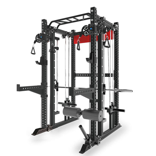 QM1103 — Smith Machine & Functional Trainer | 3”x3” 9-Gauge Steel | Plate-Loaded Dual Pulley System