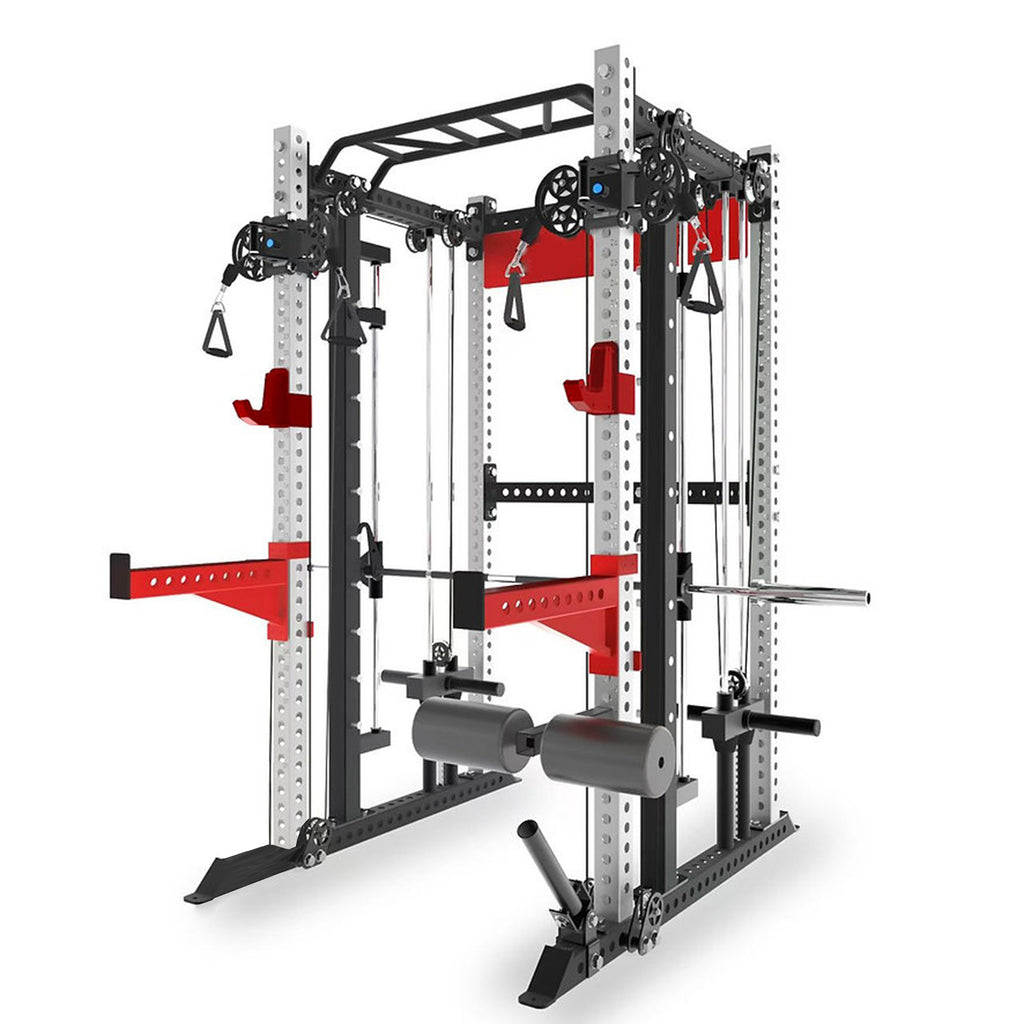 QM1103 — Smith Machine & Functional Trainer | 3”x3” 9-Gauge Steel | Plate-Loaded Dual Pulley System