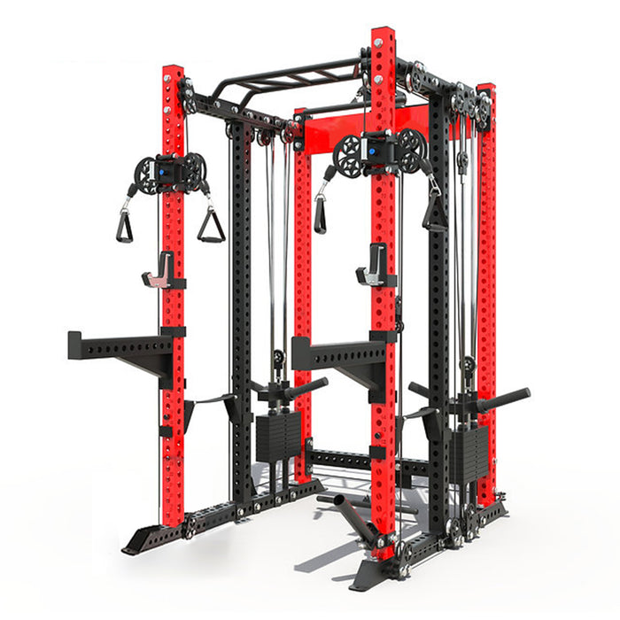 QM1106 Classic – Cage complète d'entraînement fonctionnel | 6 montants, acier calibre 9 3”x3” | Cage commerciale robuste