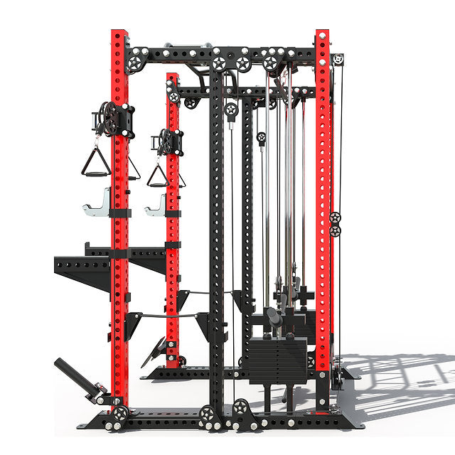 QM1106 Classic  Full Cage Functional Trainer | 6-Post 3”x3” 9-Gauge Steel | Heavy-Duty Commercial Rack