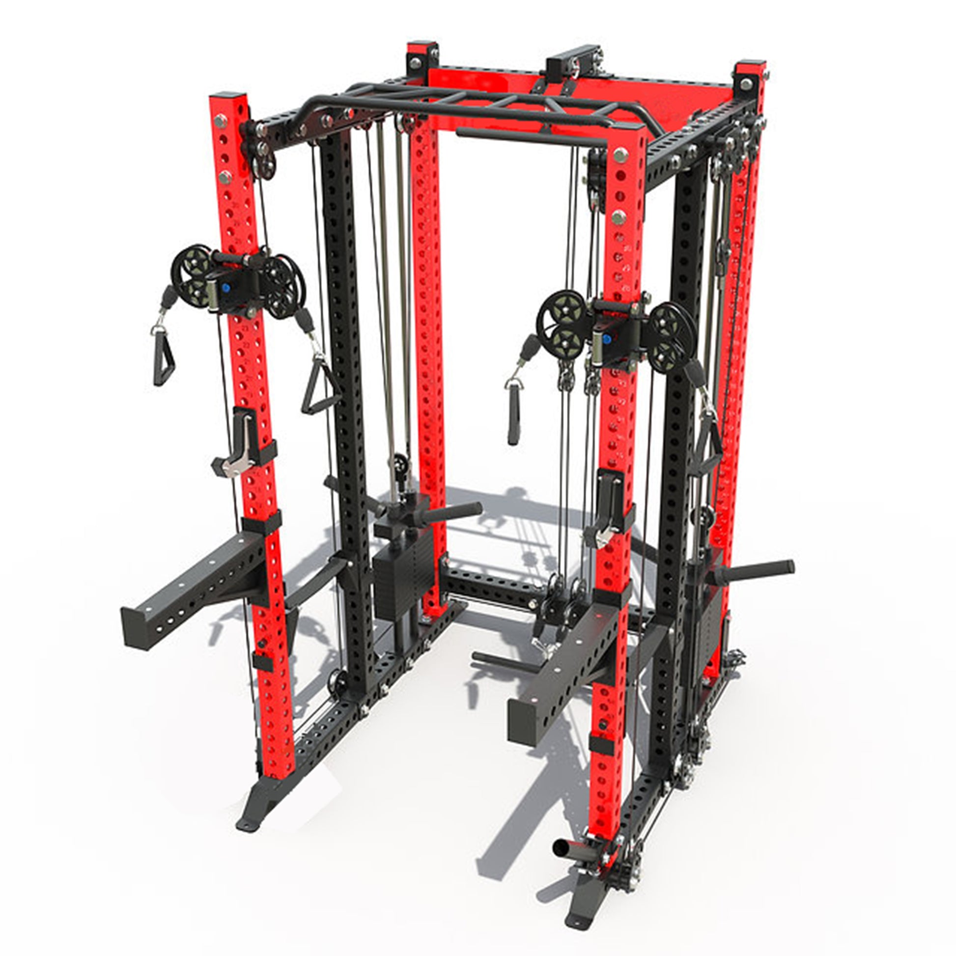 QM1106 Classic  Full Cage Functional Trainer | 6-Post 3”x3” 9-Gauge Steel | Heavy-Duty Commercial Rack