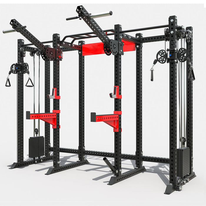 QM1108 | Appareil d'entraînement fonctionnel tout-en-un à 8 montants | Acier calibre 9 3”x3” | Système de musculation de qualité commerciale