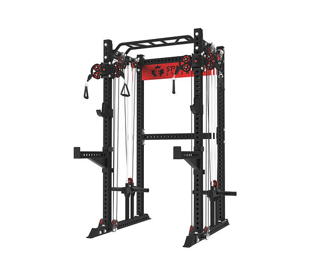 KB2402 Functional Squat Rack with Dual Pulley | 3”x3” 9-Gauge Steel | All-in-One Trainer
