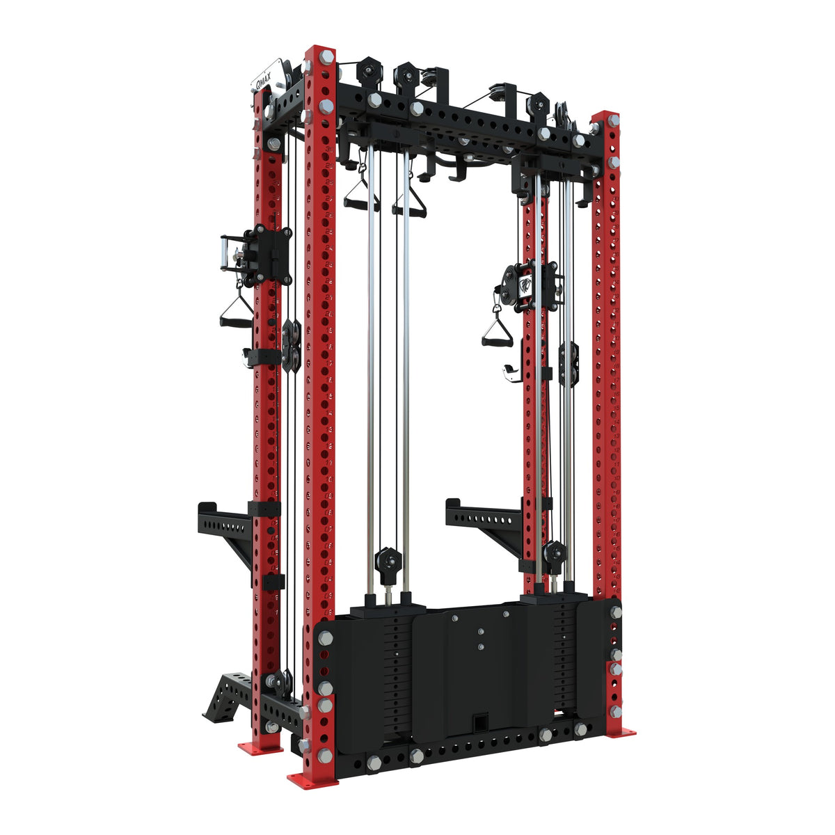 QMAX Ultimate Functional Trainer, rear three-quarter view